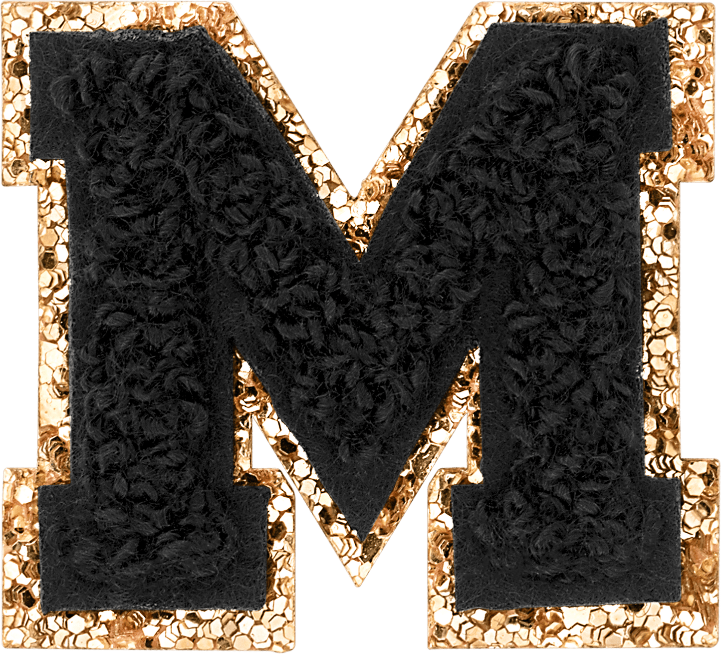 Noir Mini Glitter Varsity Letter Patch