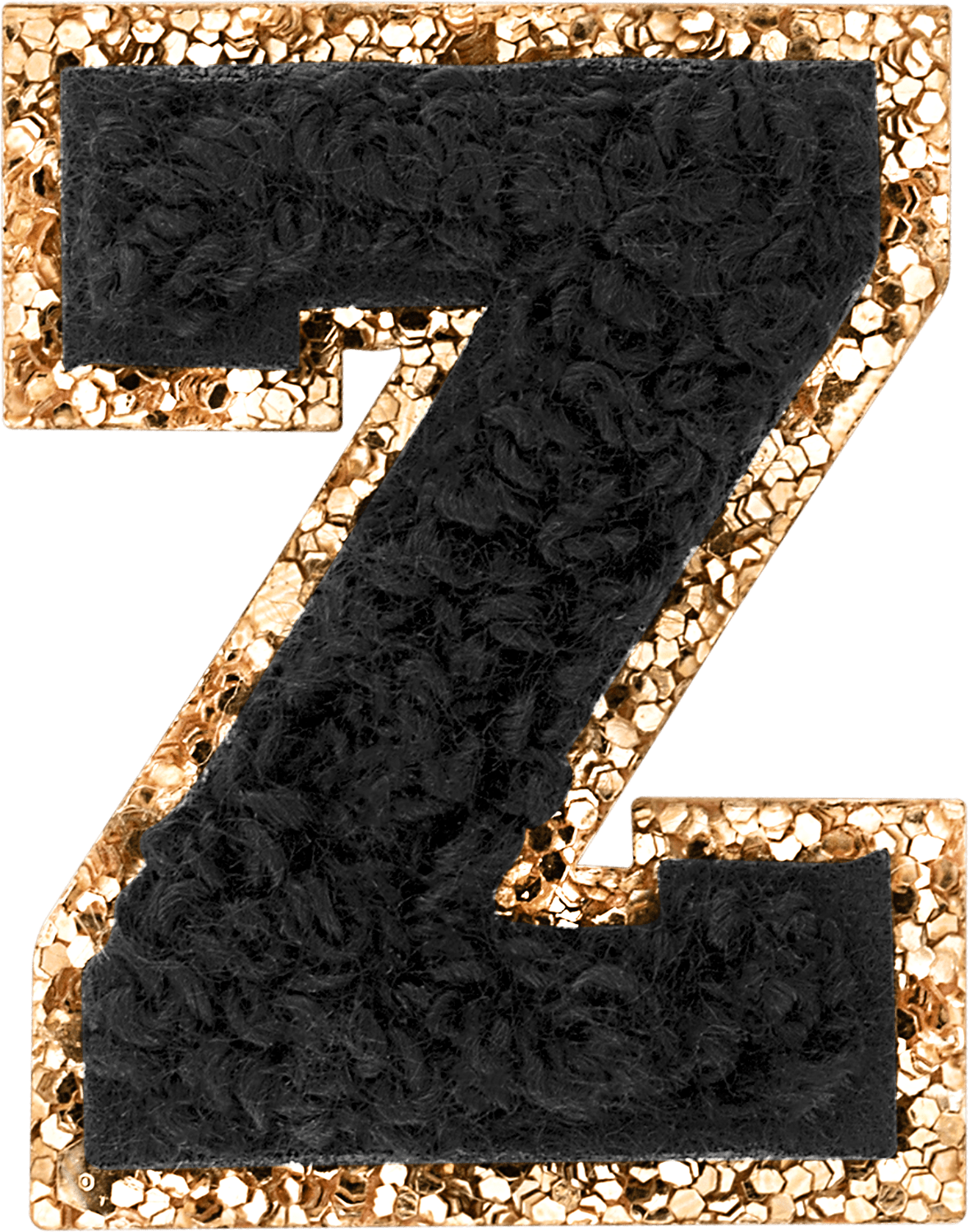 Noir Mini Glitter Varsity Letter Patch