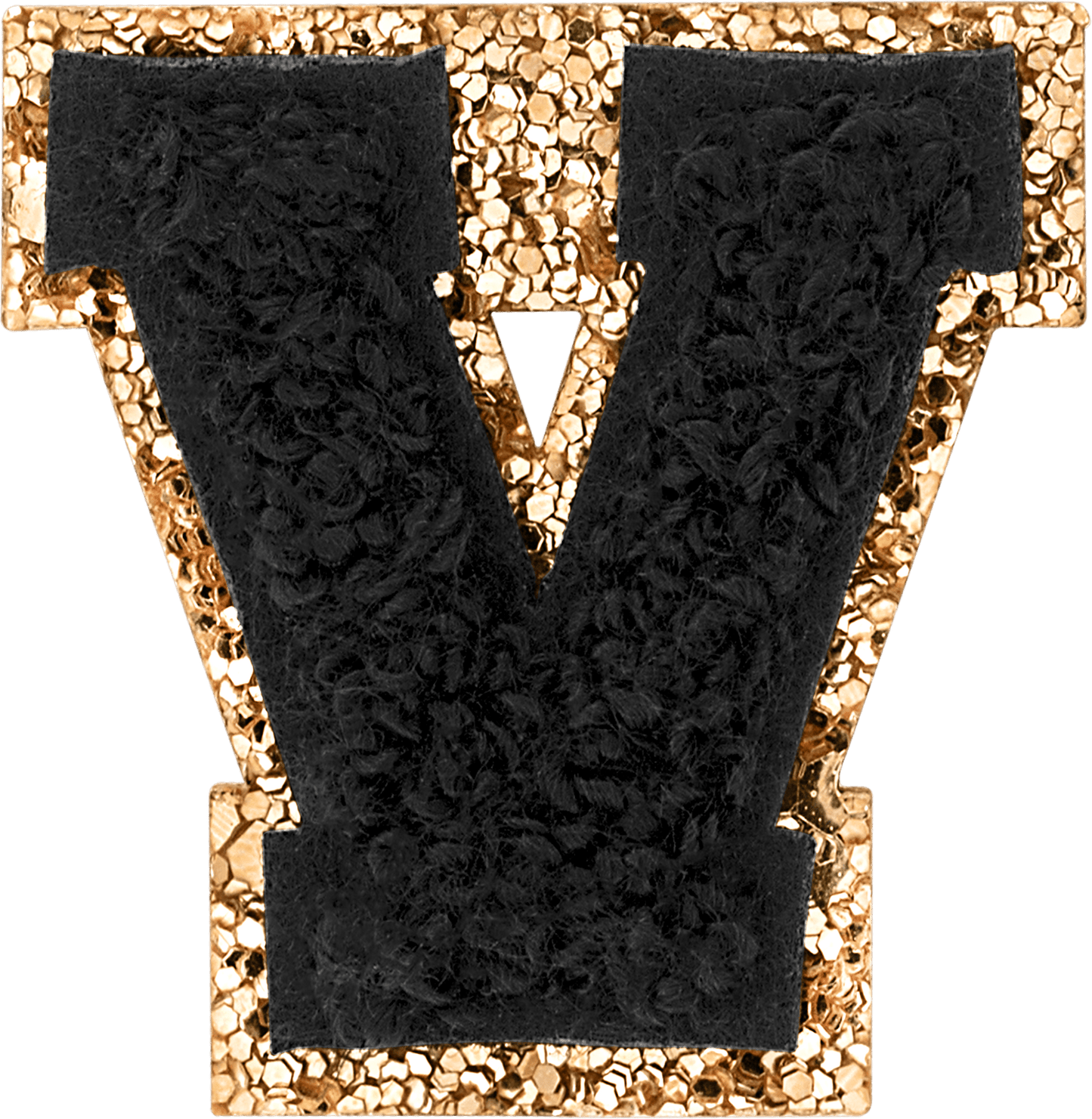 Noir Mini Glitter Varsity Letter Patch