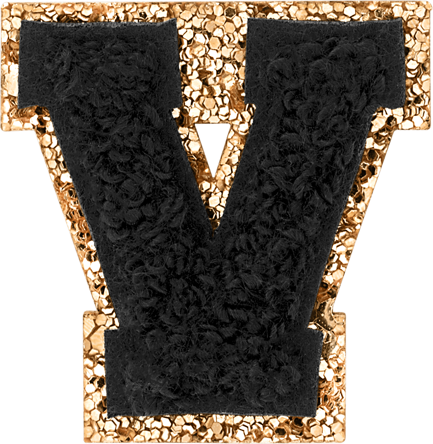 Noir Mini Glitter Varsity Letter Patch
