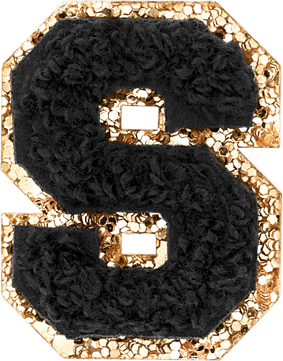 Noir Mini Glitter Varsity Letter Patch