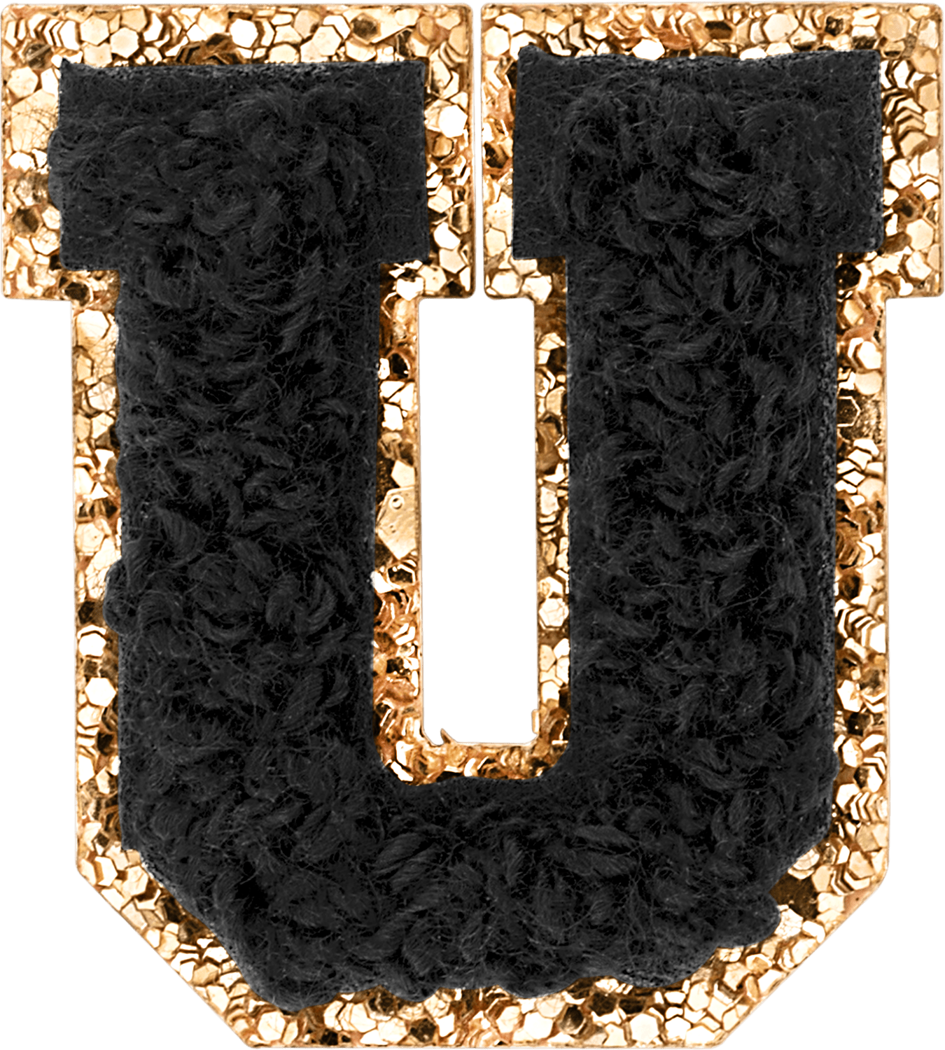Noir Mini Glitter Varsity Letter Patch
