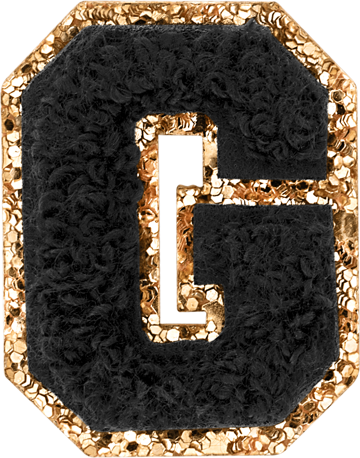 Noir Mini Glitter Varsity Letter Patch