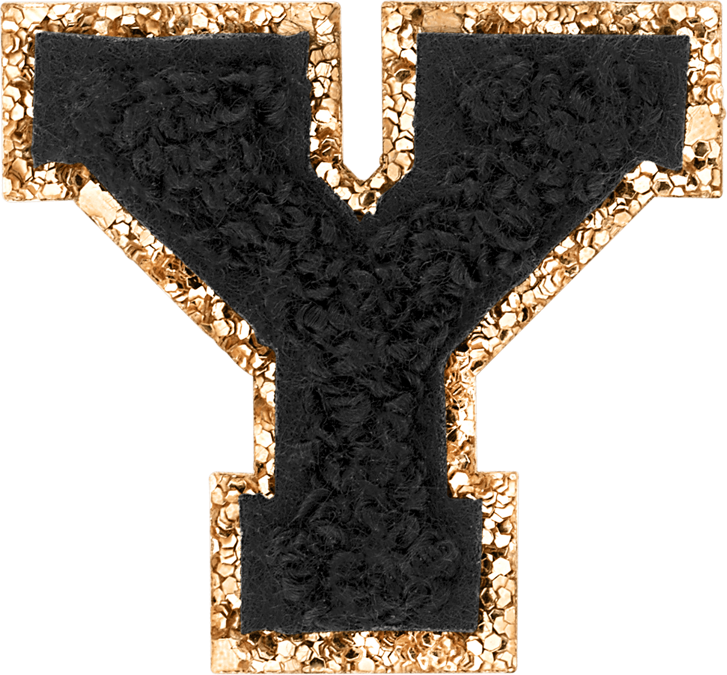 Noir Mini Glitter Varsity Letter Patch