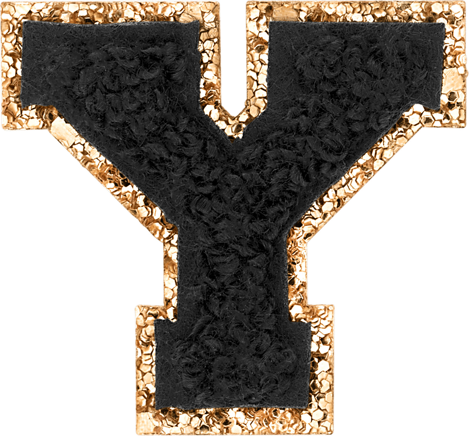 Noir Mini Glitter Varsity Letter Patch