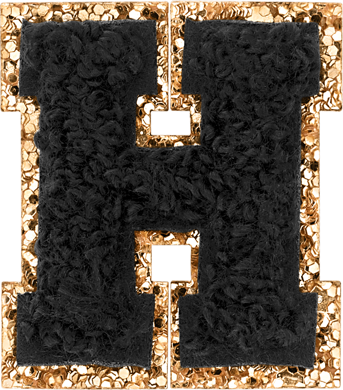 Noir Mini Glitter Varsity Letter Patch