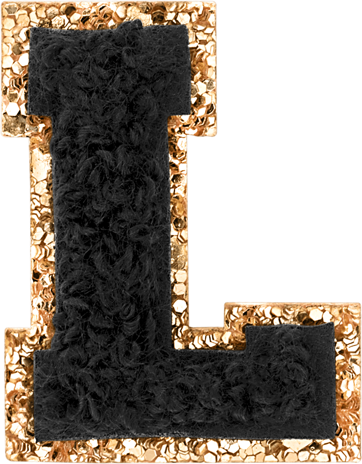 Noir Mini Glitter Varsity Letter Patch