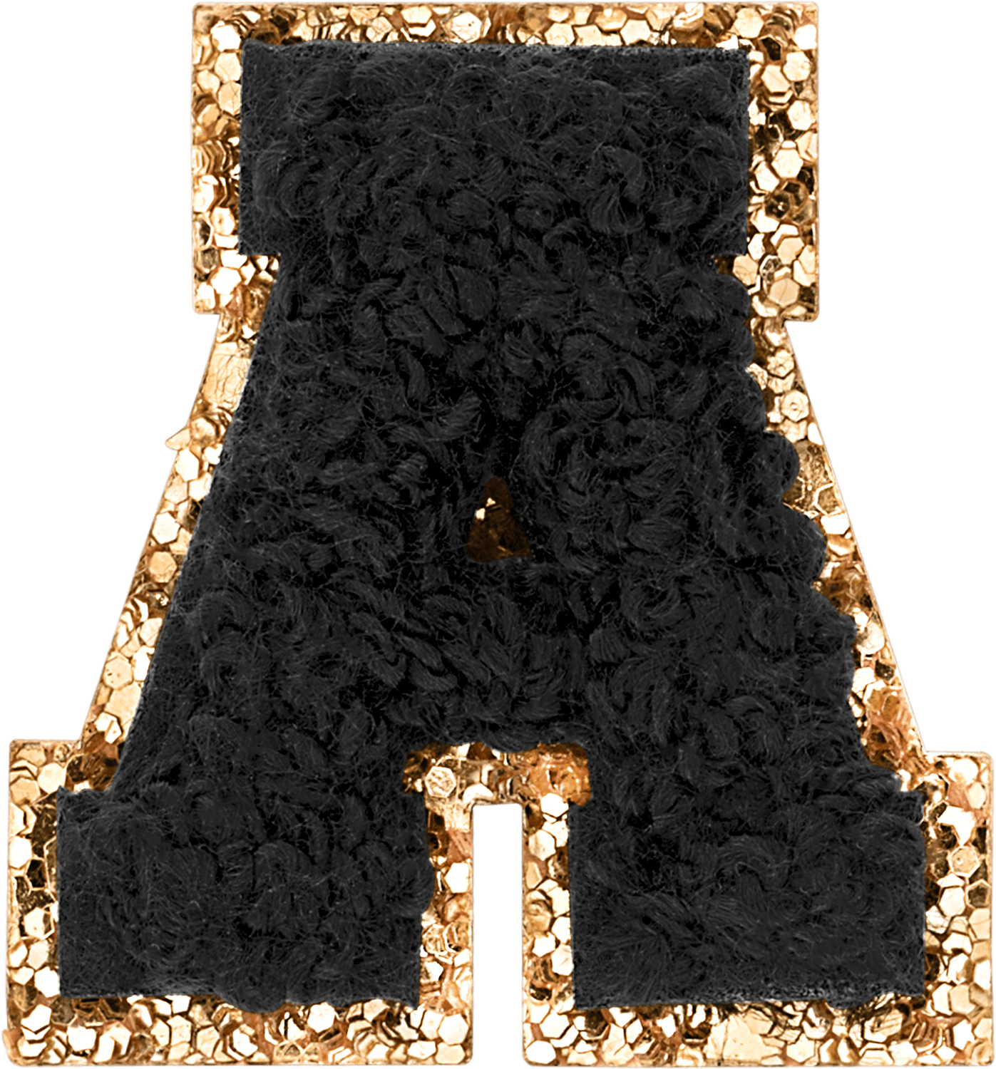 Noir Mini Glitter Varsity Letter Patch