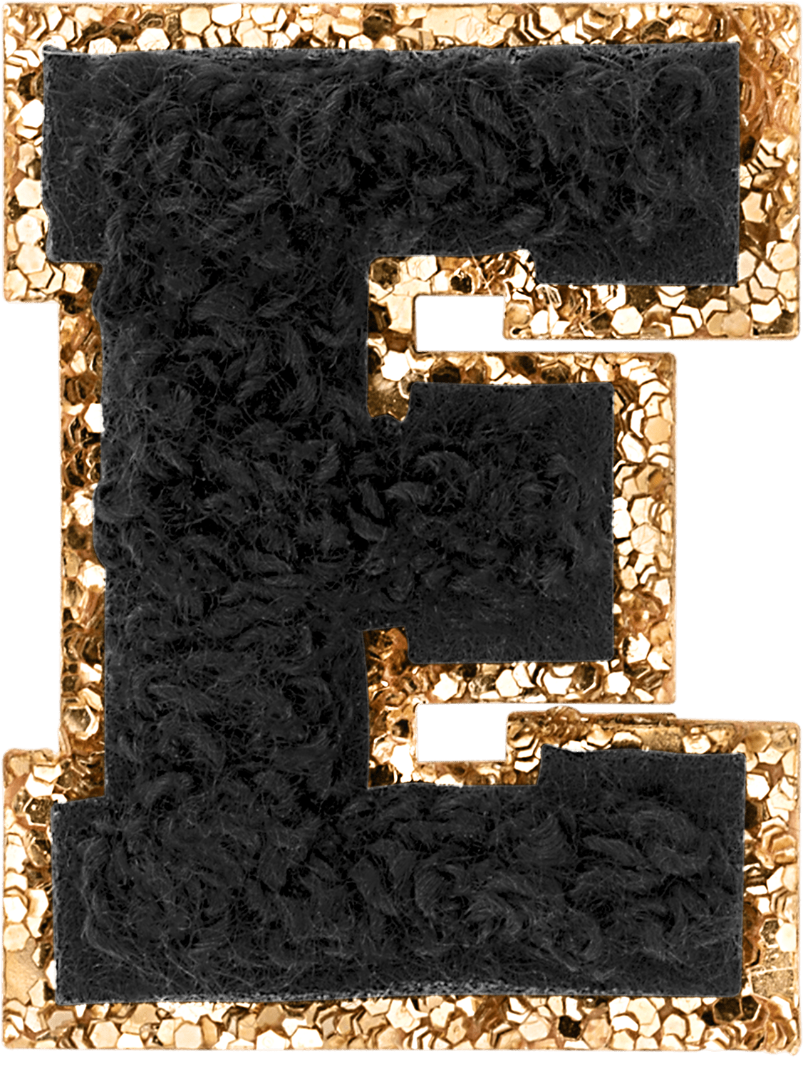 Noir Mini Glitter Varsity Letter Patch