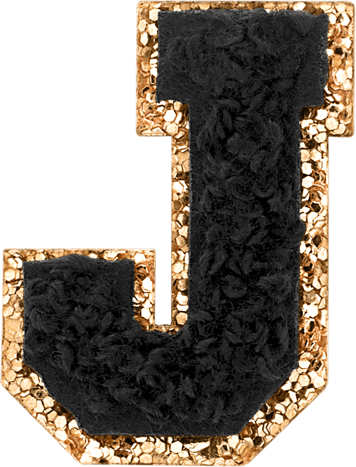 Noir Mini Glitter Varsity Letter Patch