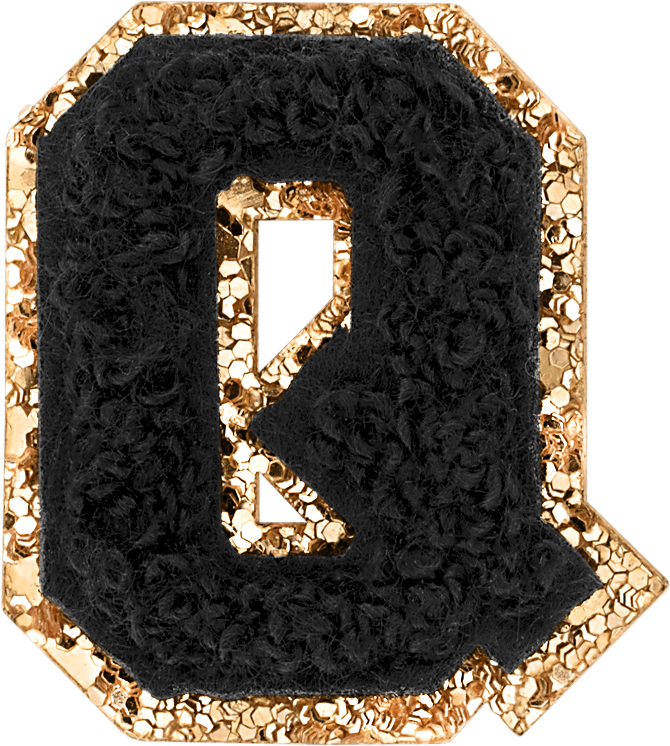 Noir Mini Glitter Varsity Letter Patch