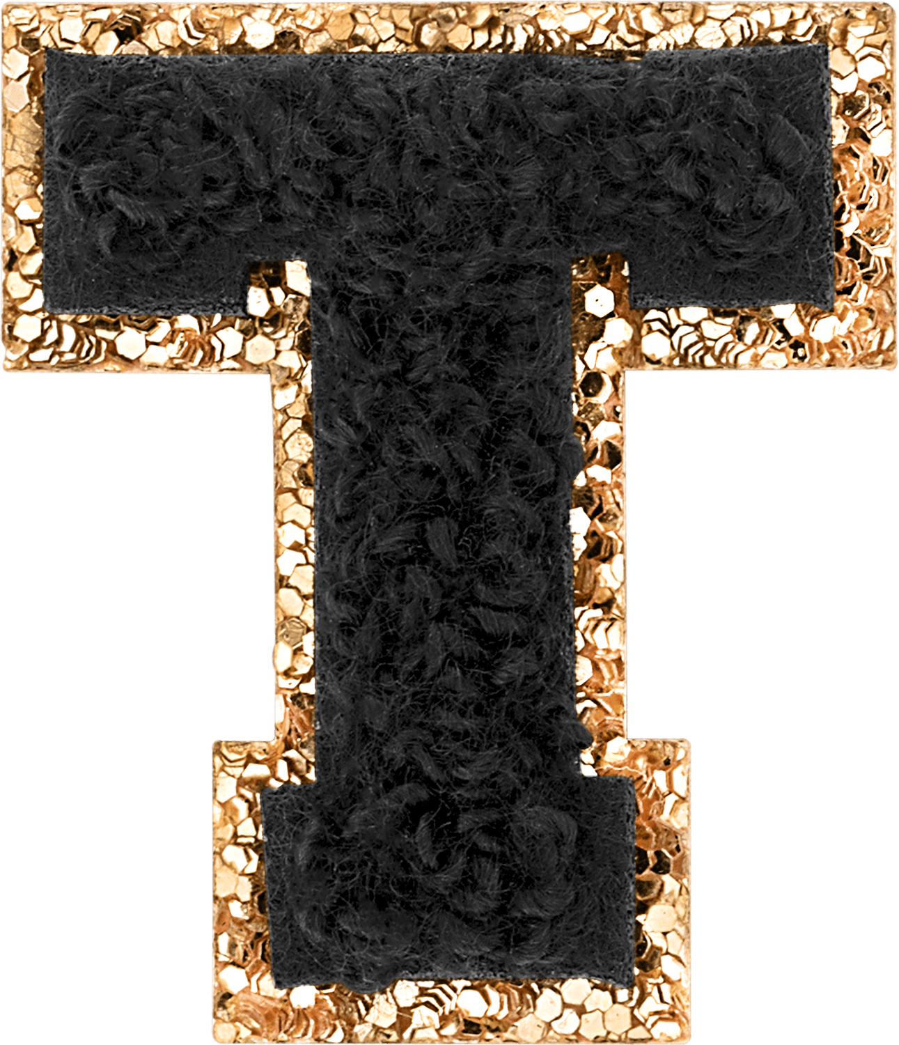 Noir Mini Glitter Varsity Letter Patch