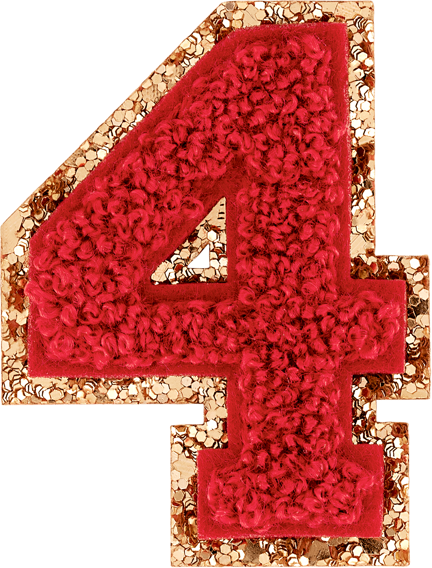 Ruby Glitter Varsity Number Patch