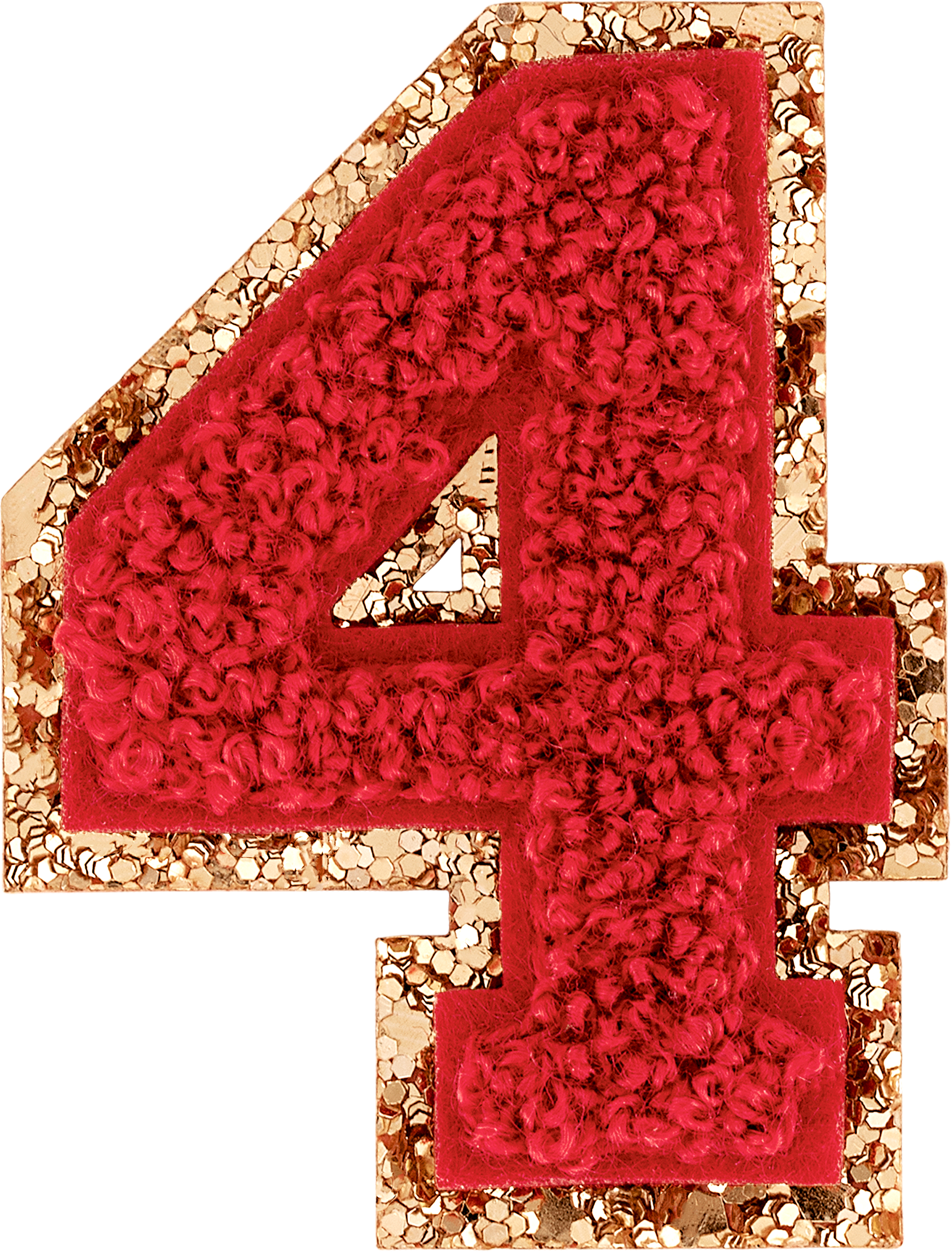 Ruby Glitter Varsity Number Patch