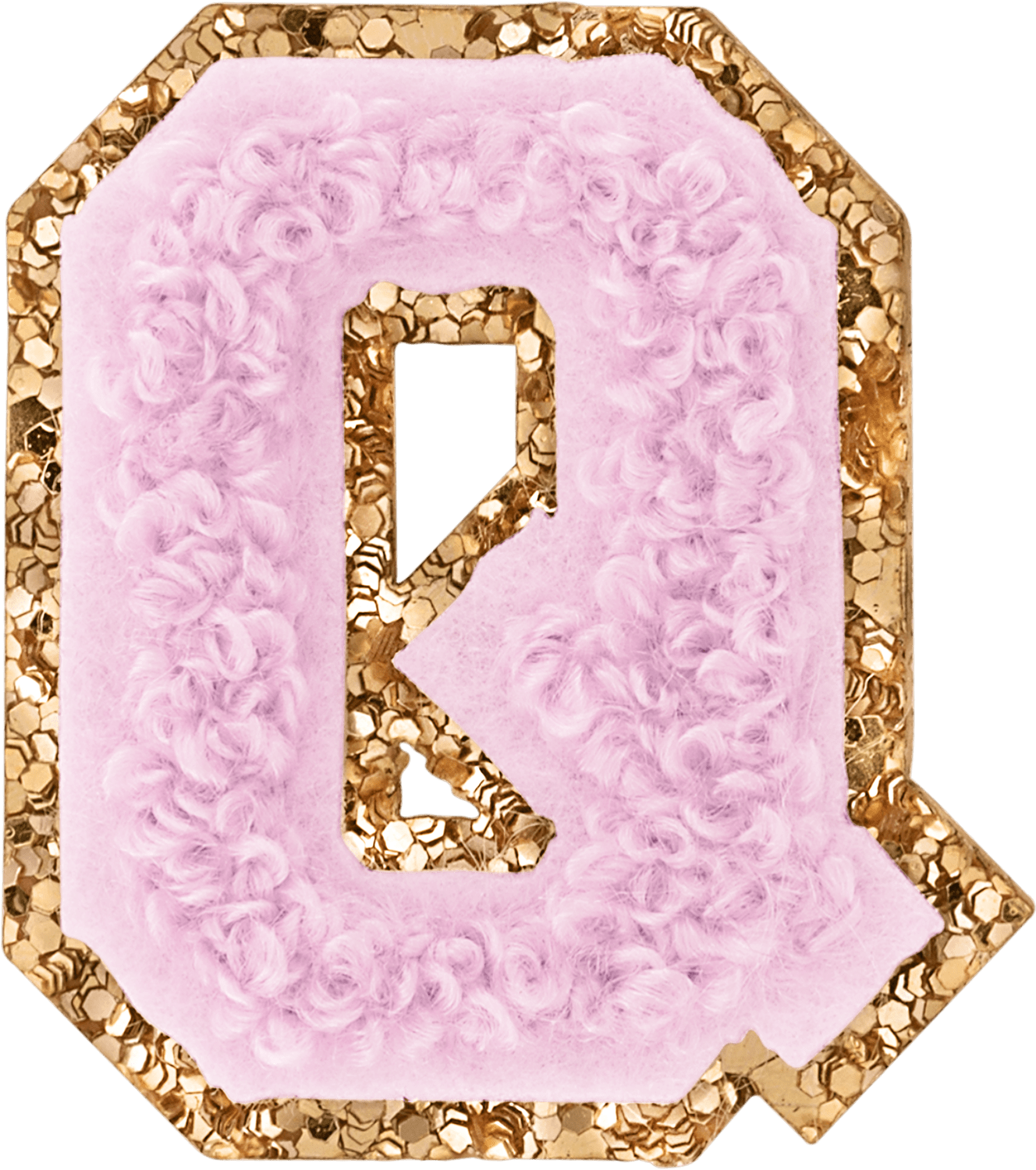 Lilac Mini Glitter Varsity Letter Patch