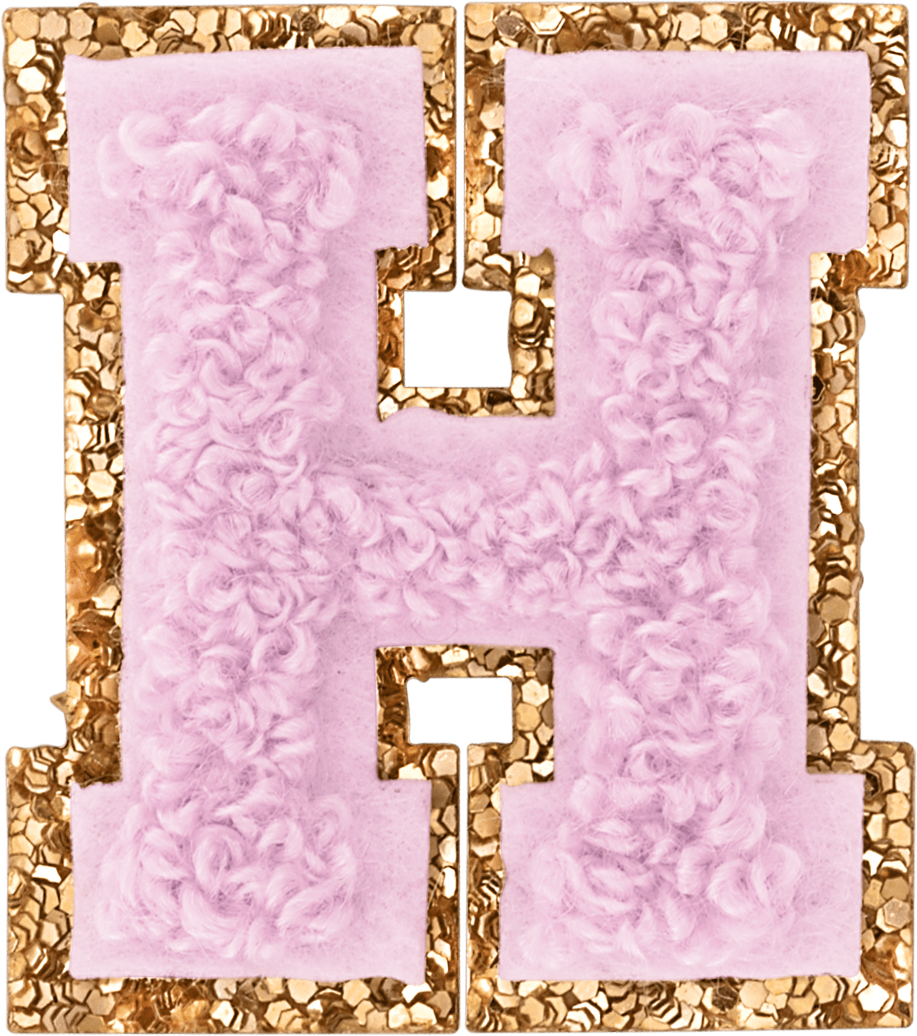 Lilac Mini Glitter Varsity Letter Patch