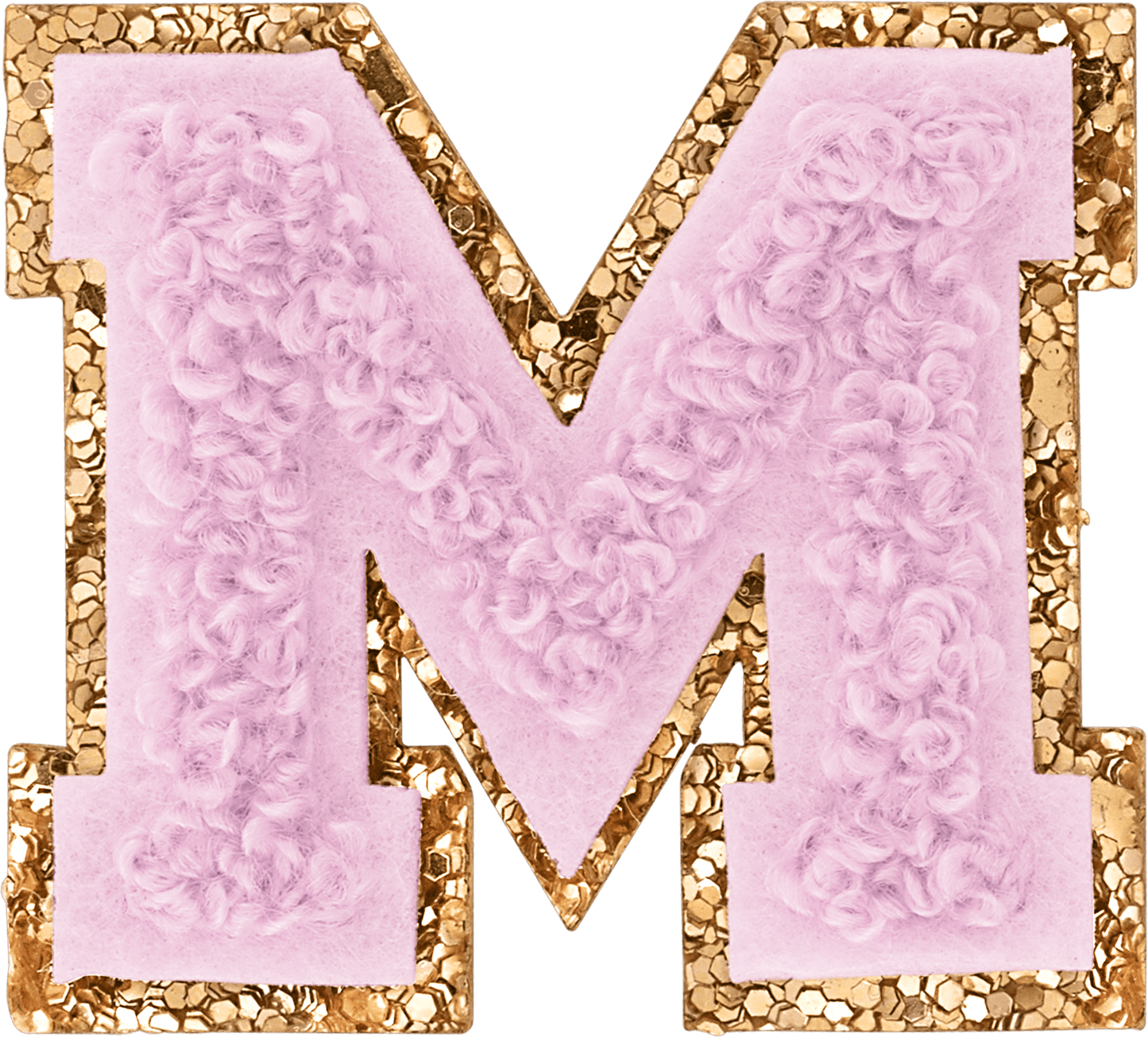 Lilac Mini Glitter Varsity Letter Patch