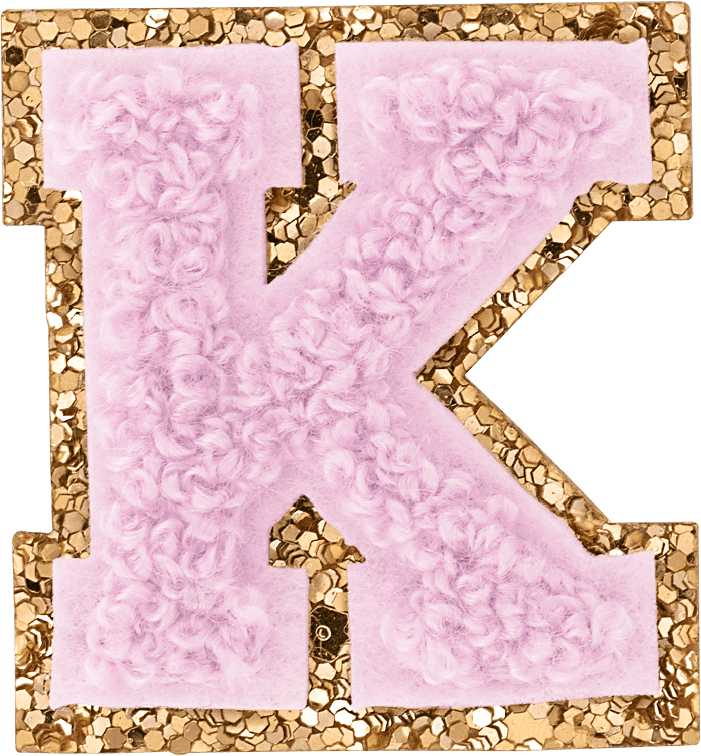 Lilac Mini Glitter Varsity Letter Patch
