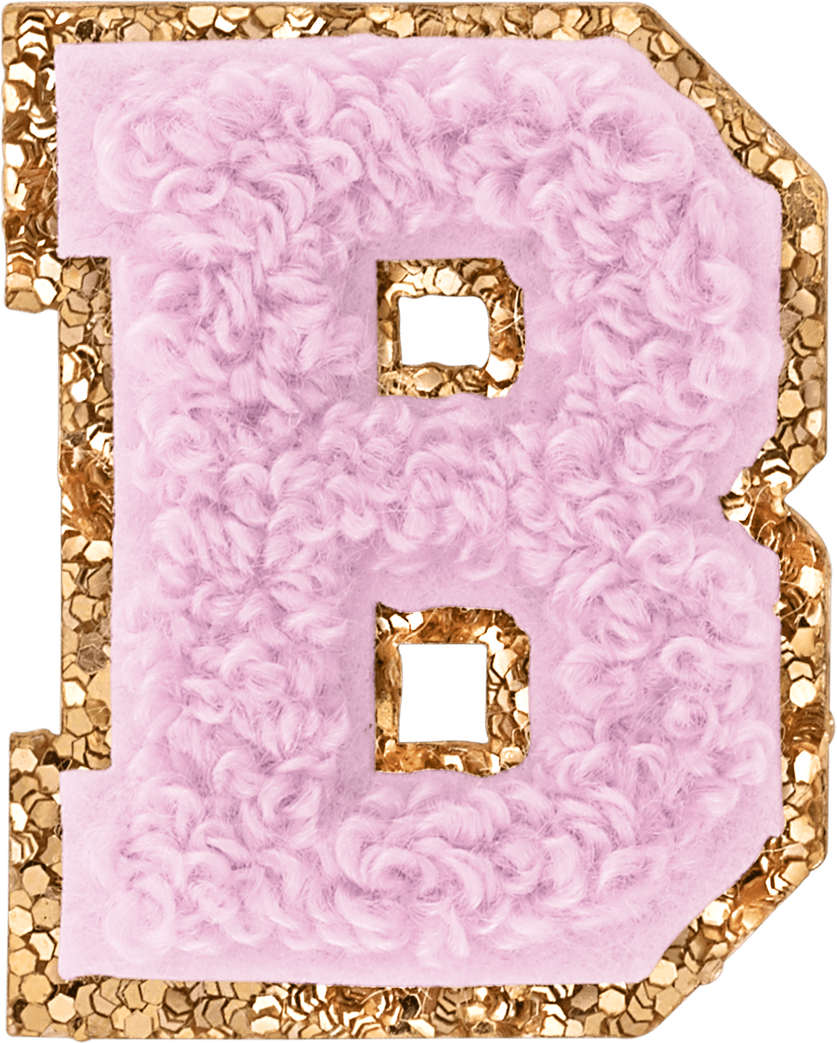 Lilac Mini Glitter Varsity Letter Patch