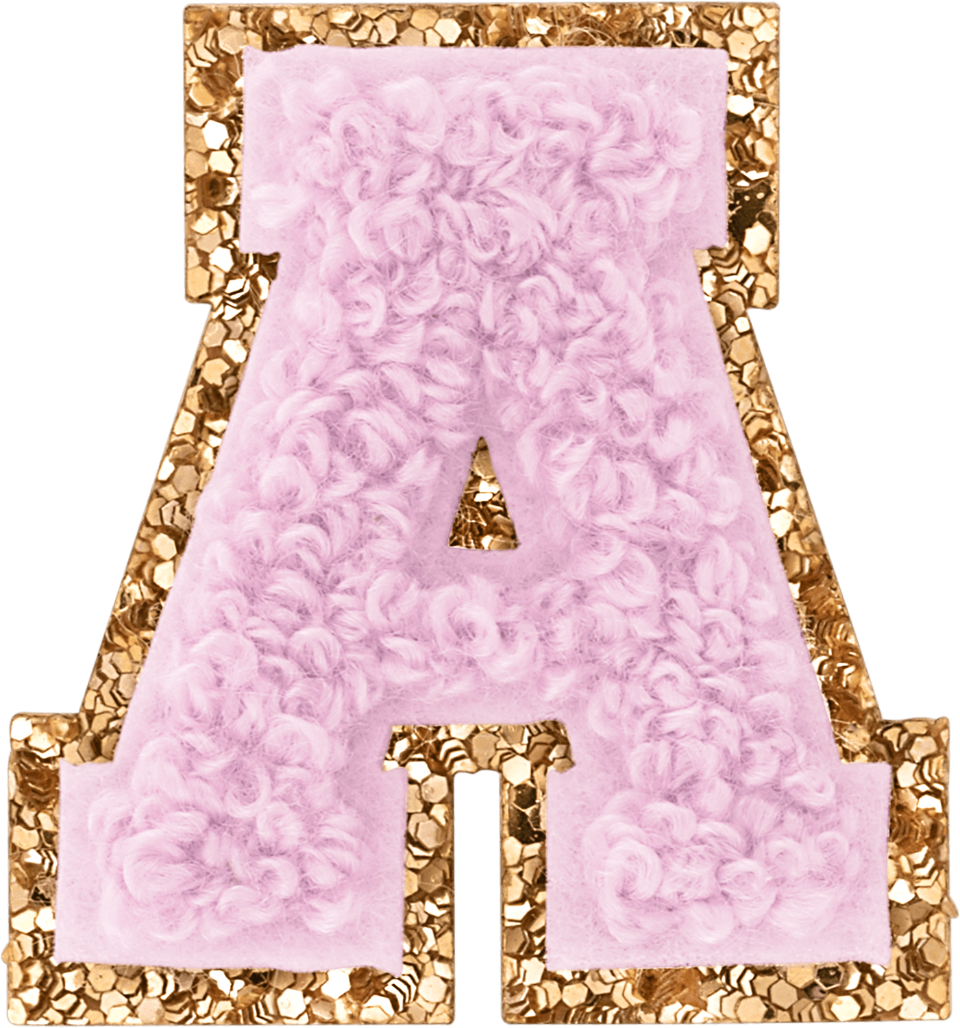 Lilac Mini Glitter Varsity Letter Patch