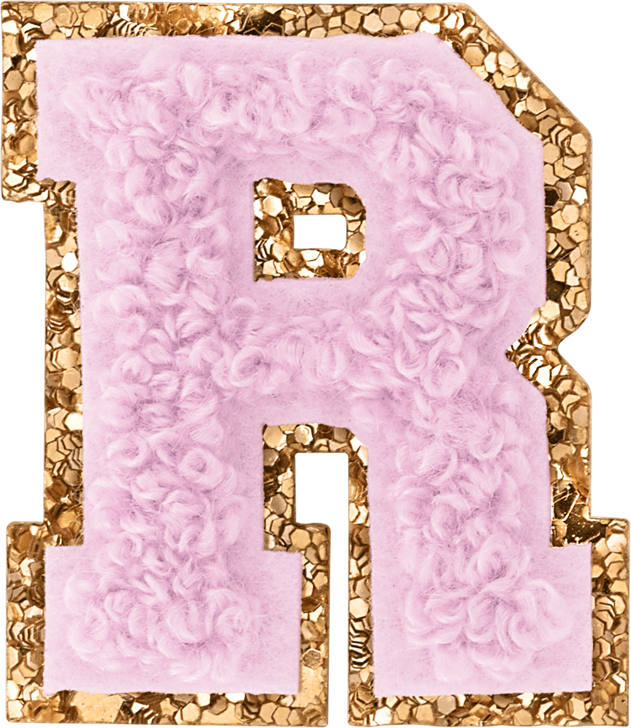 Lilac Mini Glitter Varsity Letter Patch