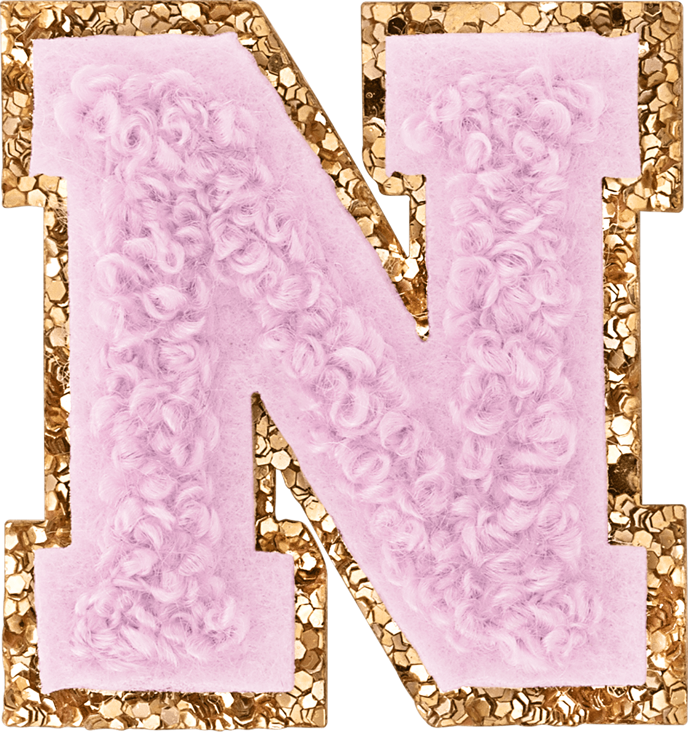 Lilac Mini Glitter Varsity Letter Patch