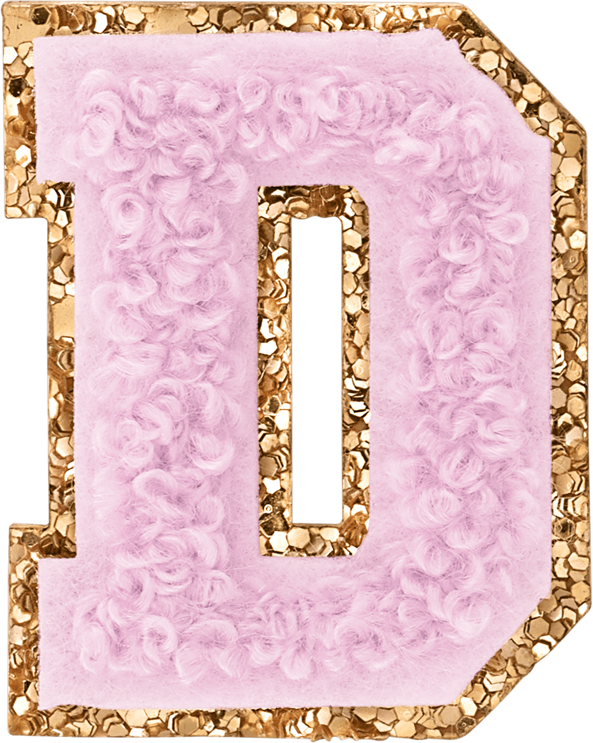 Lilac Mini Glitter Varsity Letter Patch
