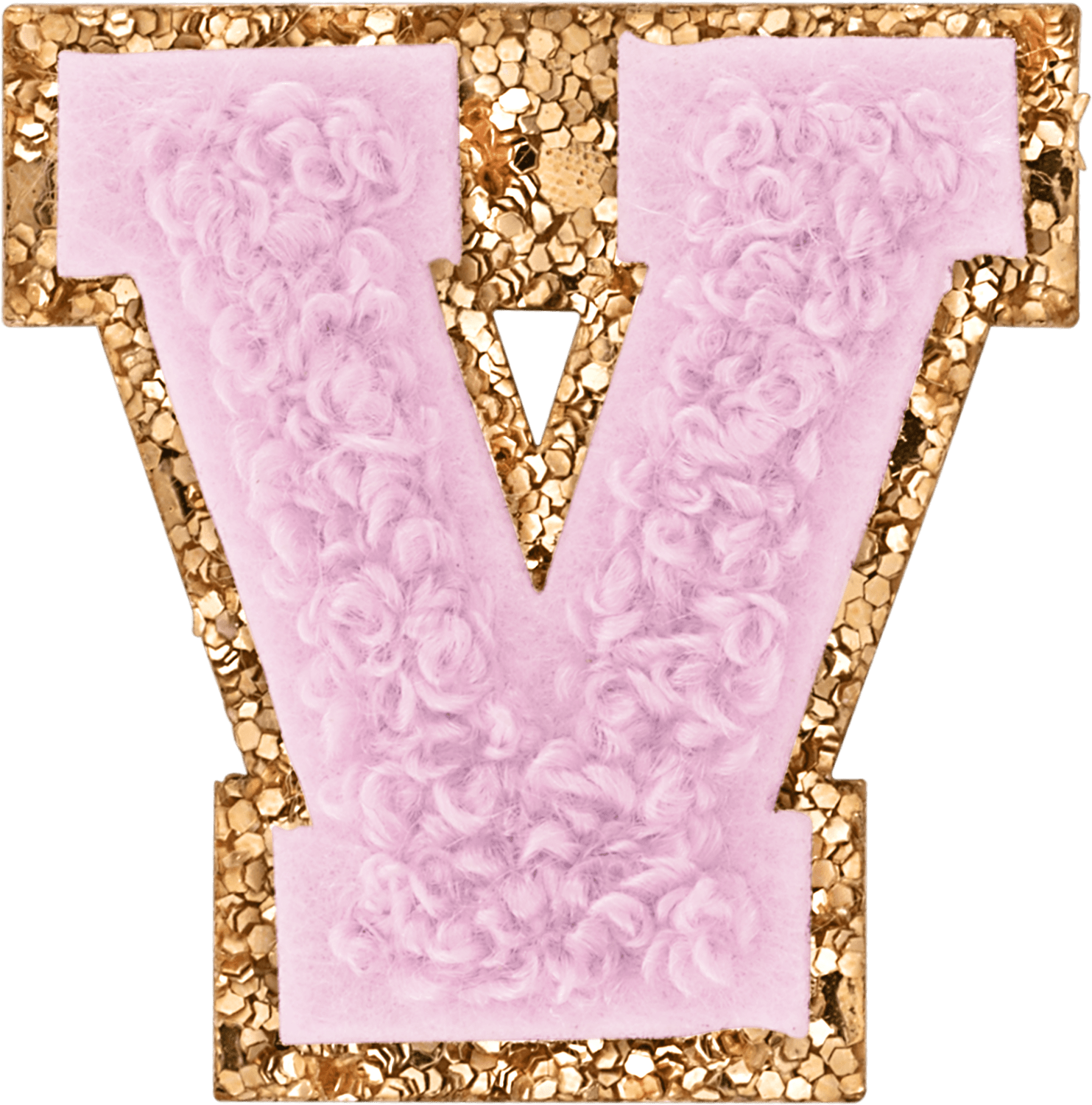 Lilac Mini Glitter Varsity Letter Patch