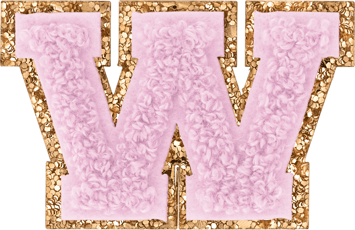 Lilac Mini Glitter Varsity Letter Patch