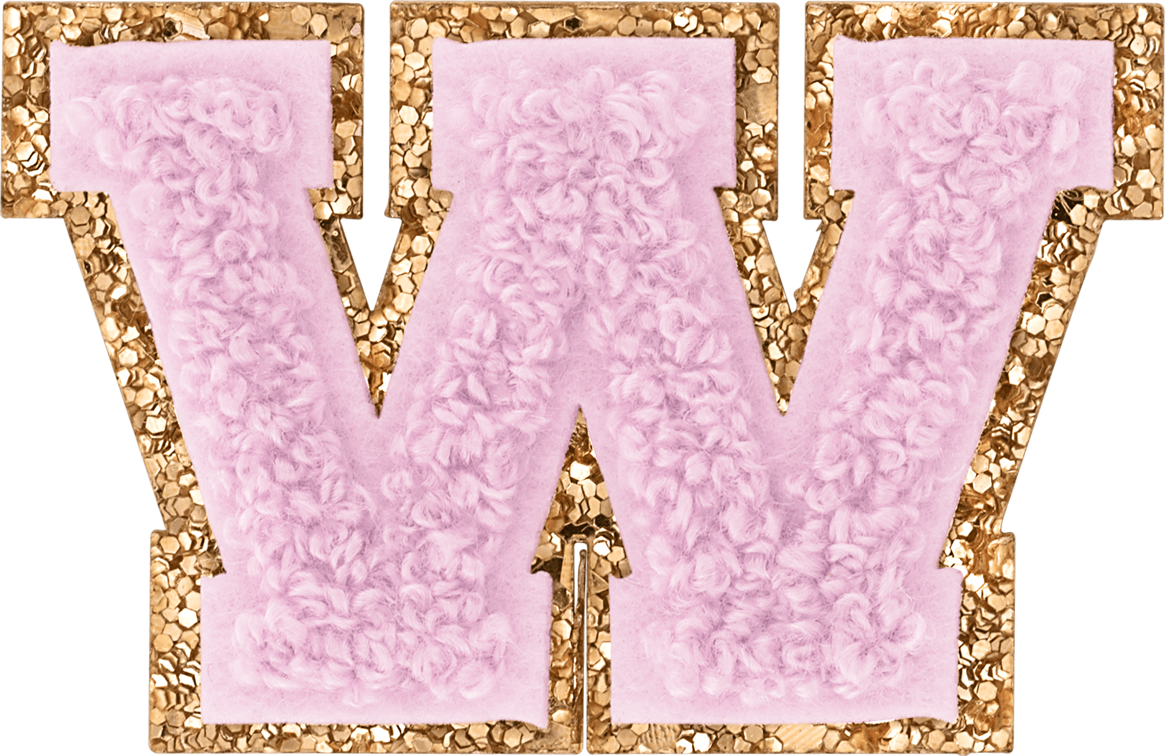 Lilac Mini Glitter Varsity Letter Patch