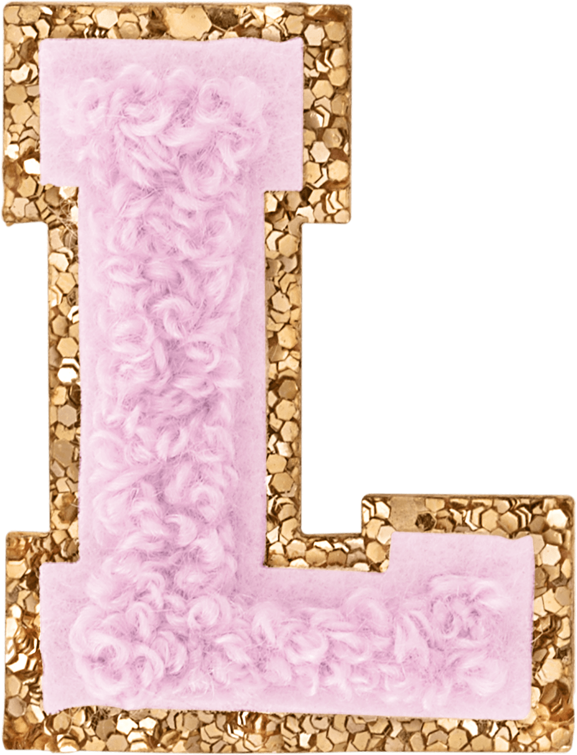 Lilac Mini Glitter Varsity Letter Patch