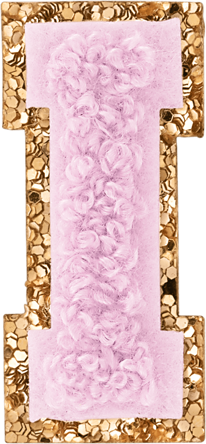 Lilac Mini Glitter Varsity Letter Patch