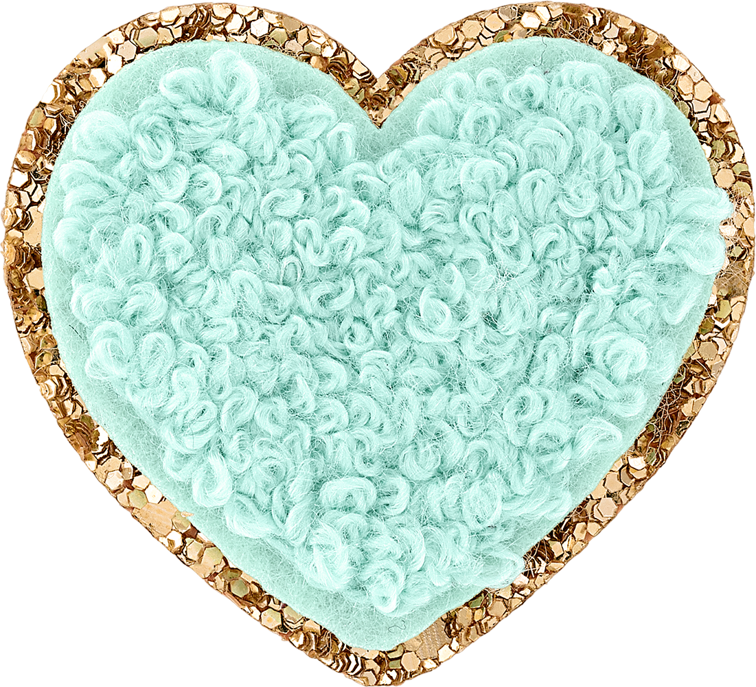 Cotton Candy Mini Glitter Varsity Heart Patch