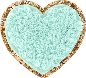 Cotton Candy Mini Glitter Varsity Heart Patch