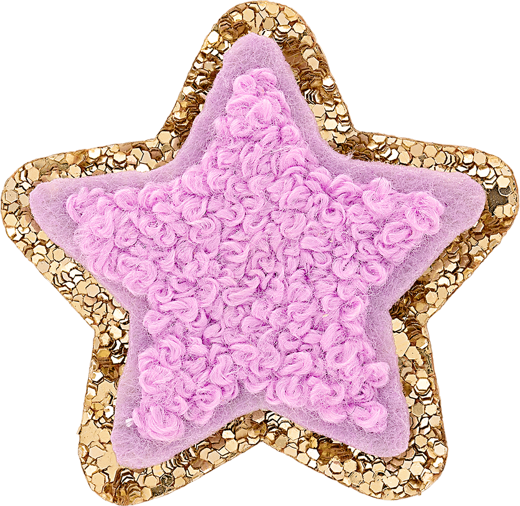 Grape Mini Glitter Varsity Star Patch
