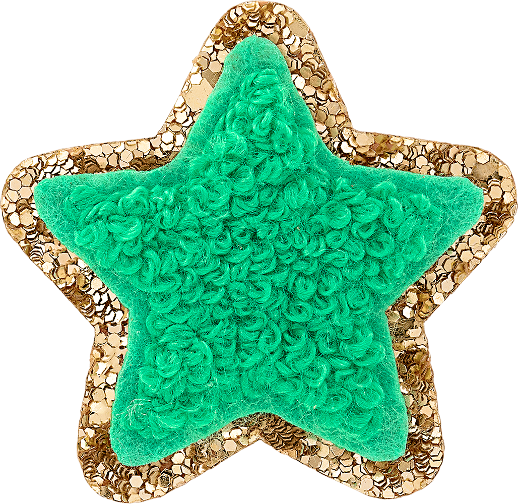 Avocado Mini Glitter Varsity Star Patch