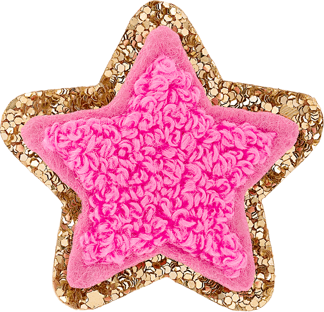 Bubblegum Mini Glitter Varsity Star Patch