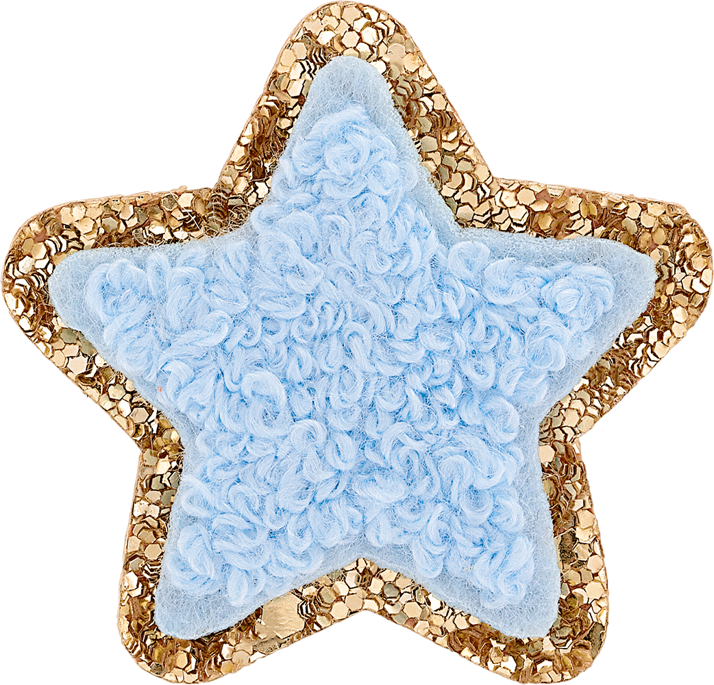 Periwinkle Mini Glitter Varsity Star Patch