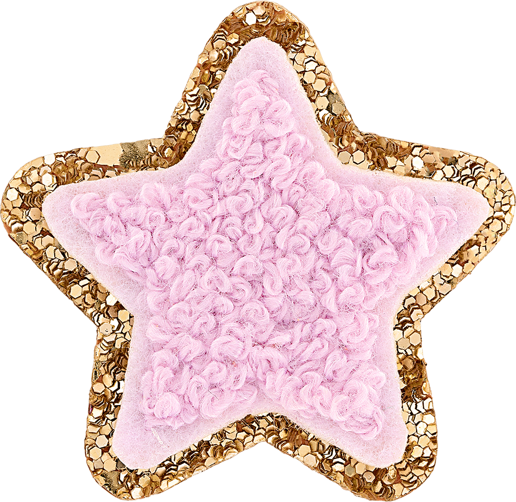 Lilac Mini Glitter Varsity Star Patch