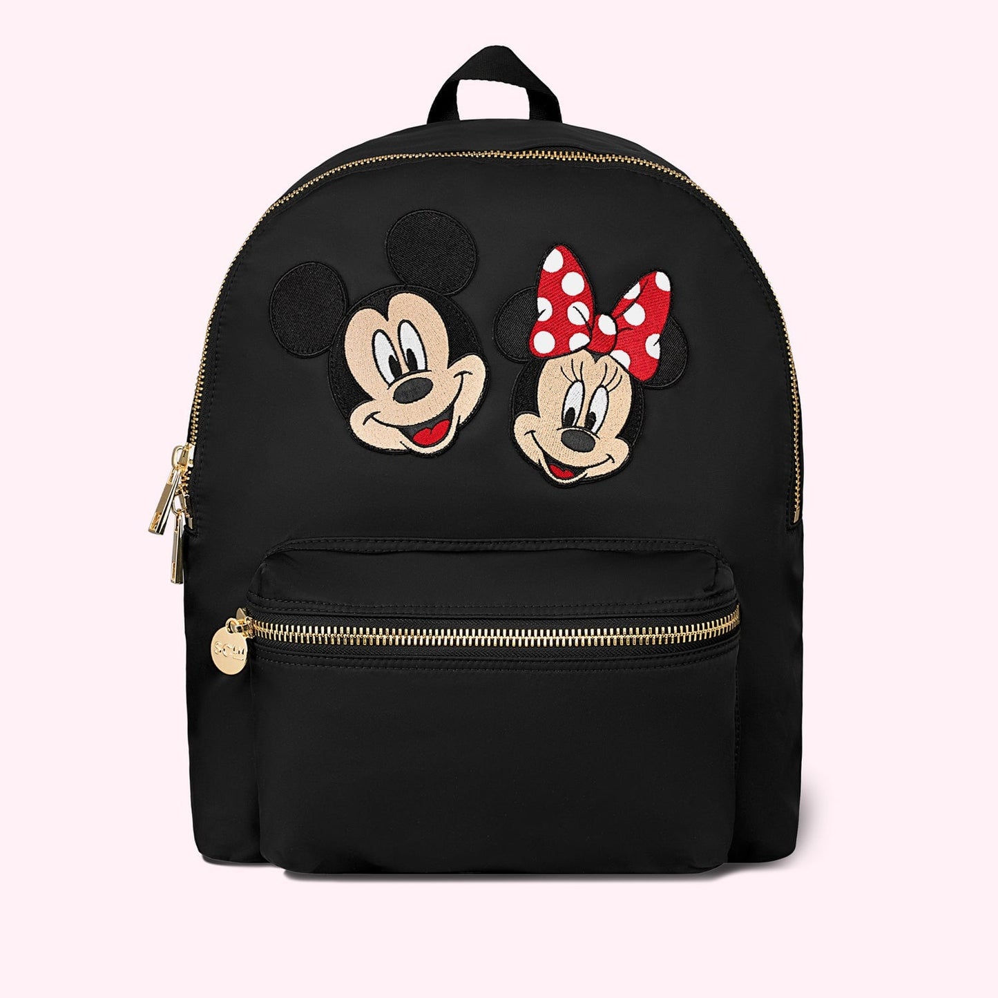 Classic Noir Backpack with Large Mickey & Minnie Patch