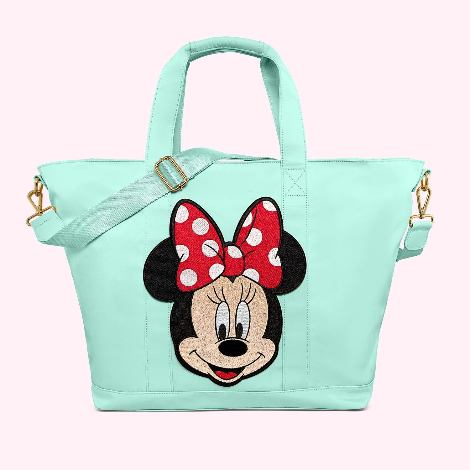 Classic Cotton Candy Tote with Jumbo Minnie Patch