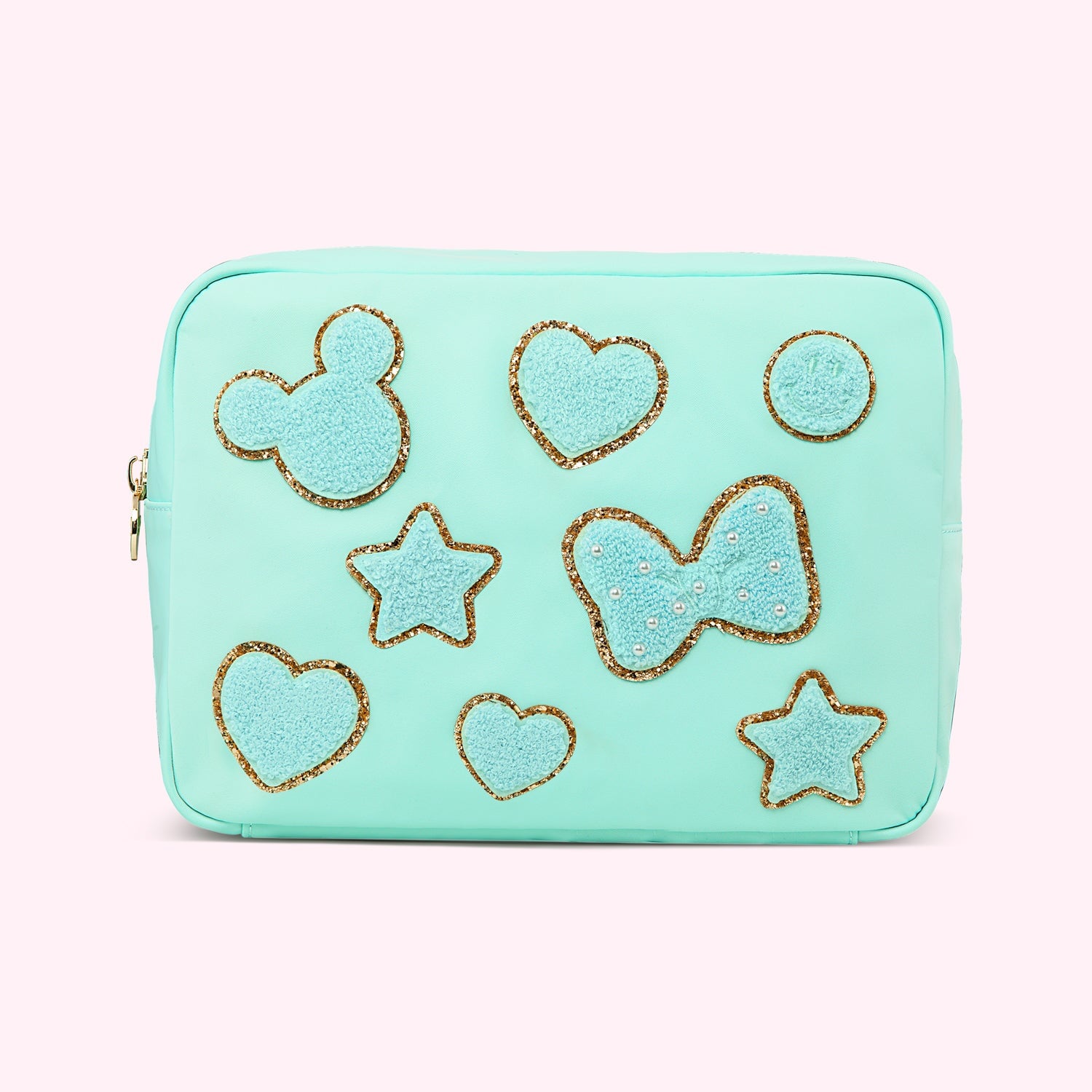 Large Cotton Candy Pouch with Glitter Patches