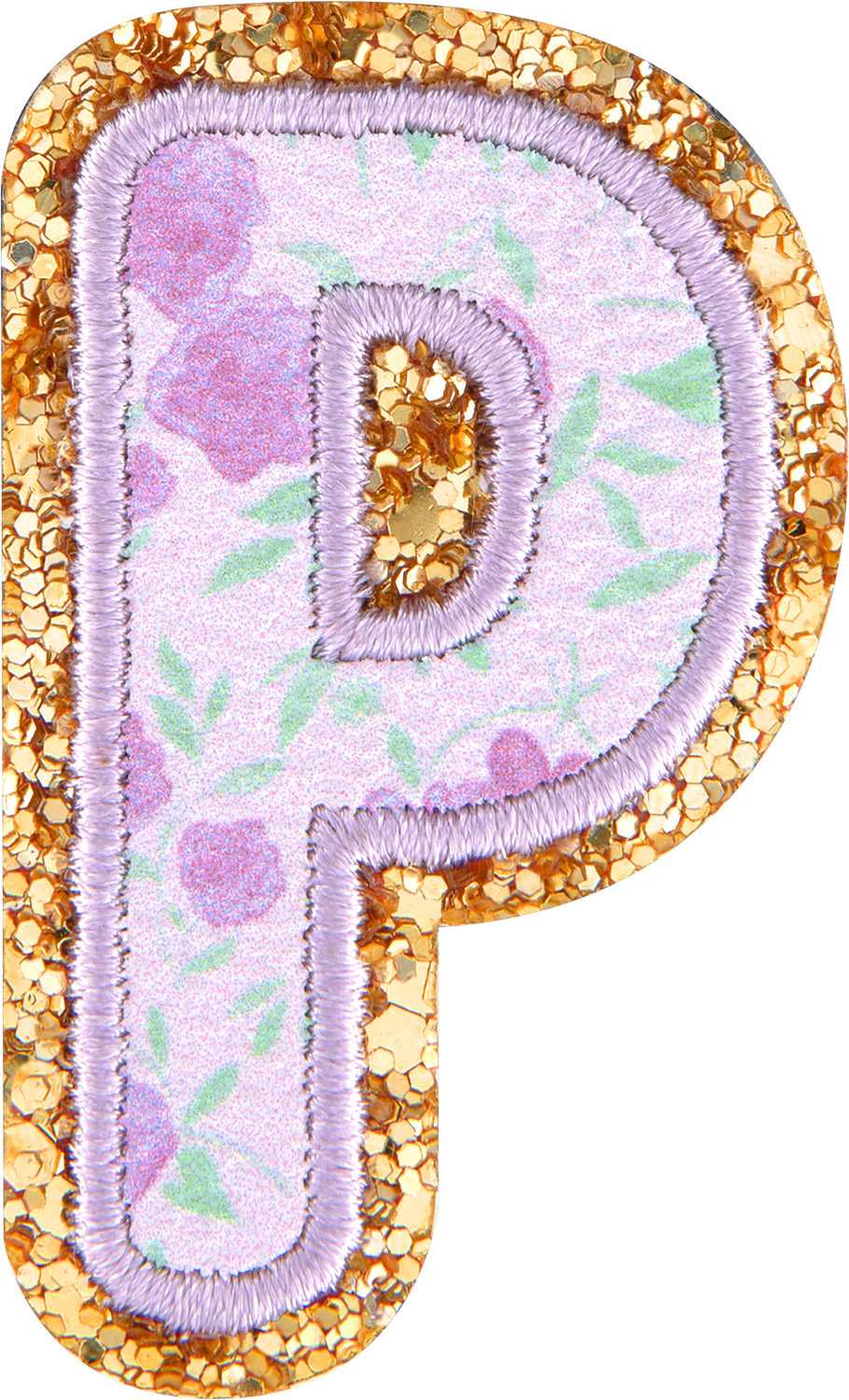 Floral Glitter Letter Patch