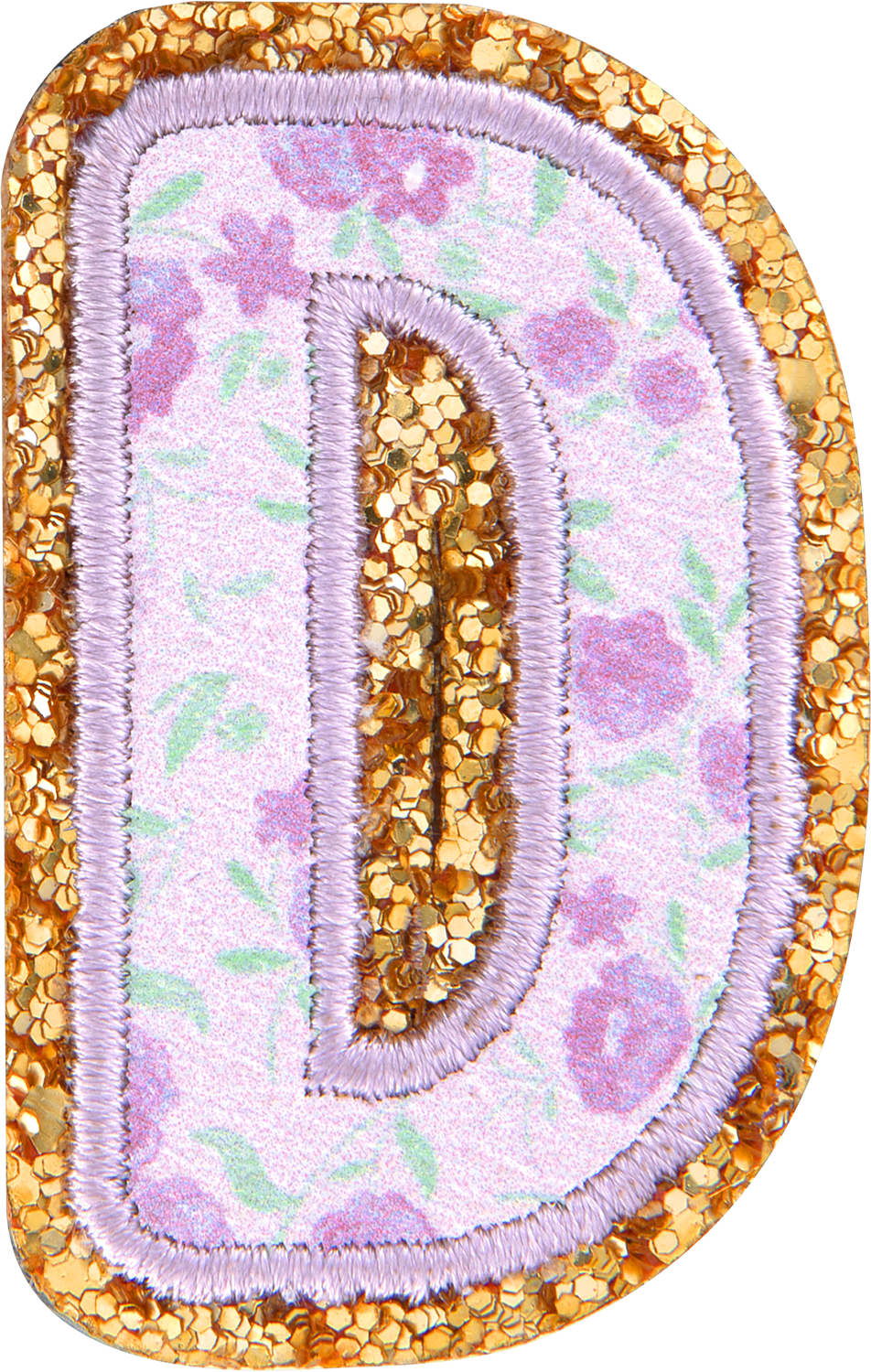 Floral Glitter Letter Patch