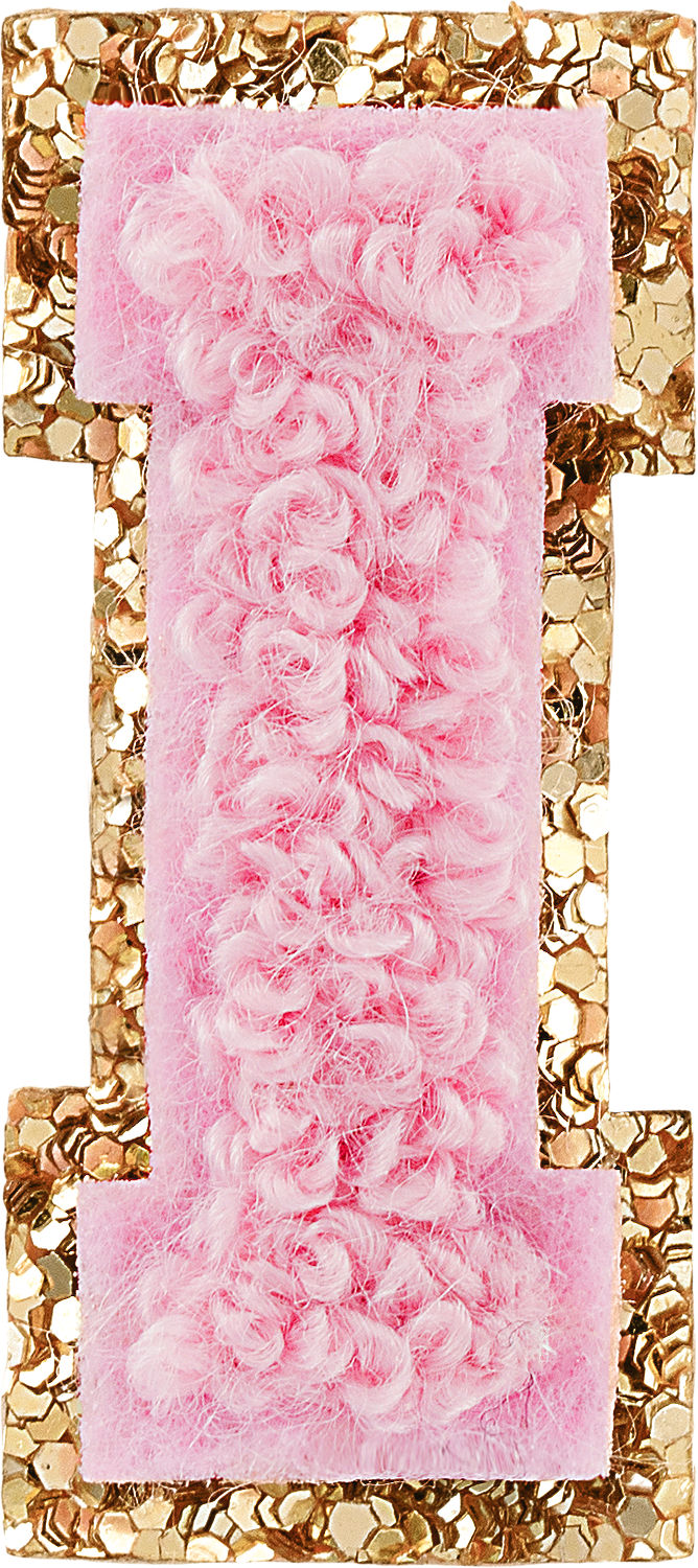 Flamingo Mini Glitter Varsity Letter Patch