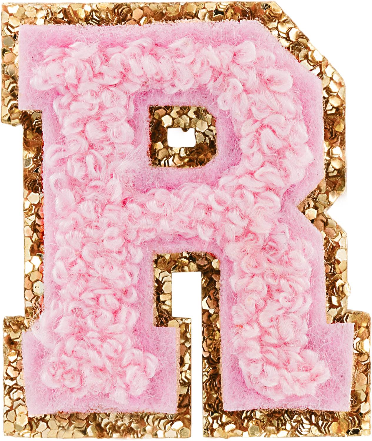 Flamingo Mini Glitter Varsity Letter Patch