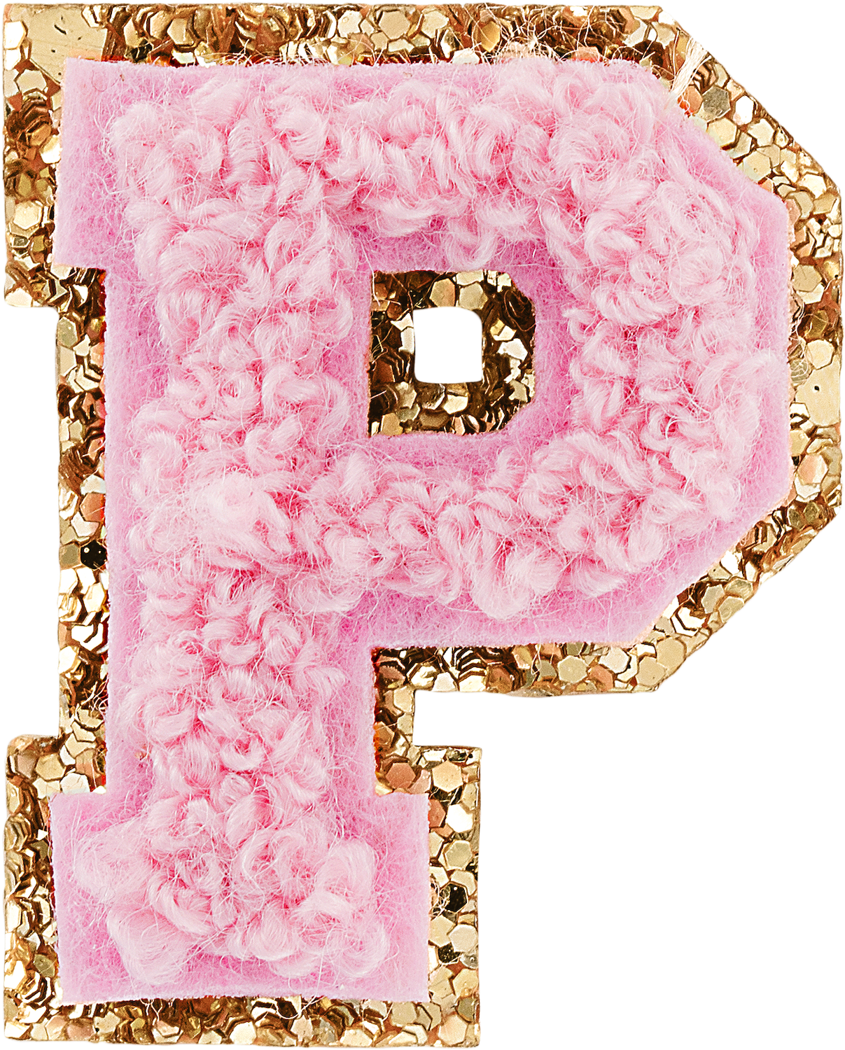 Flamingo Mini Glitter Varsity Letter Patch