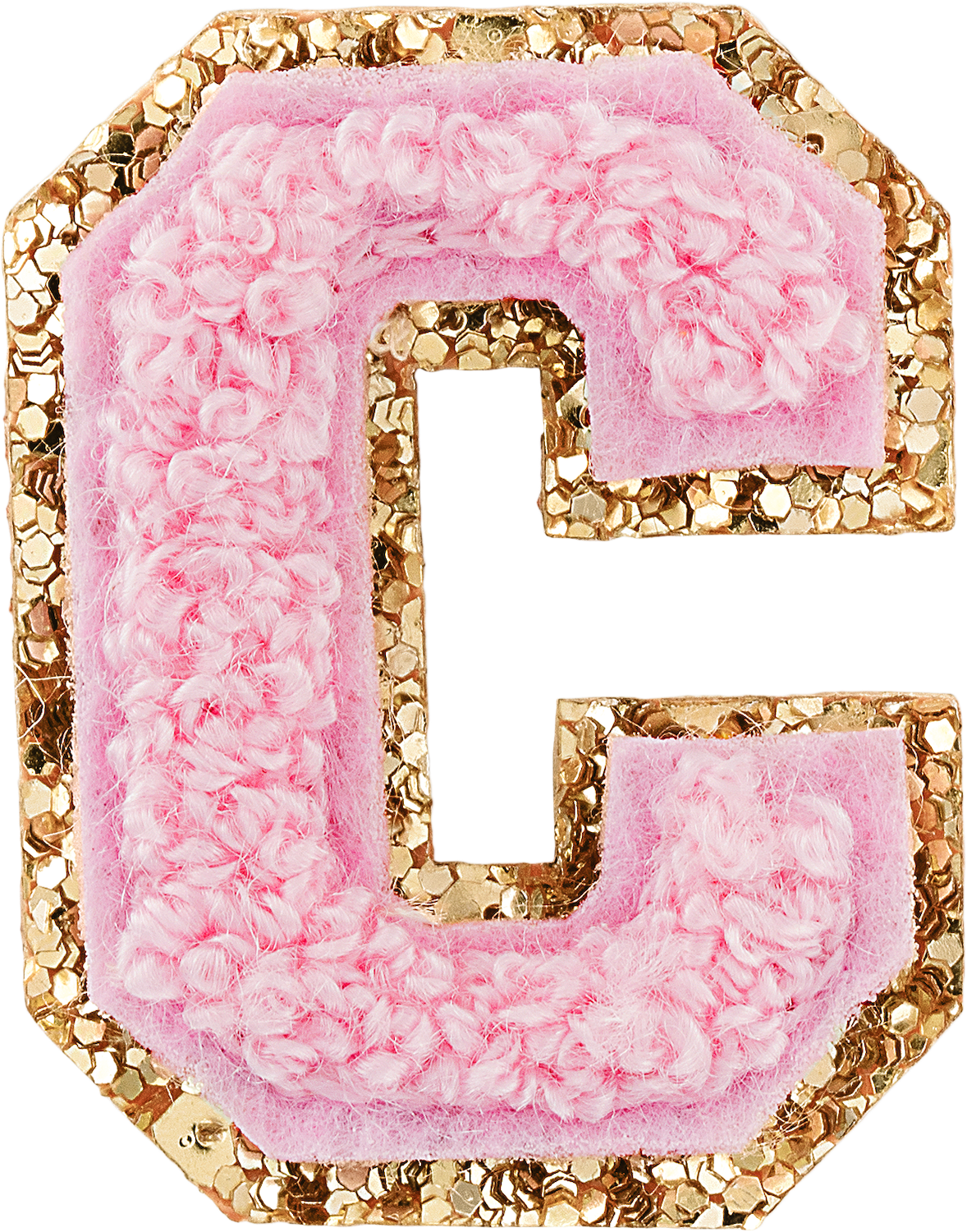 Flamingo Mini Glitter Varsity Letter Patch