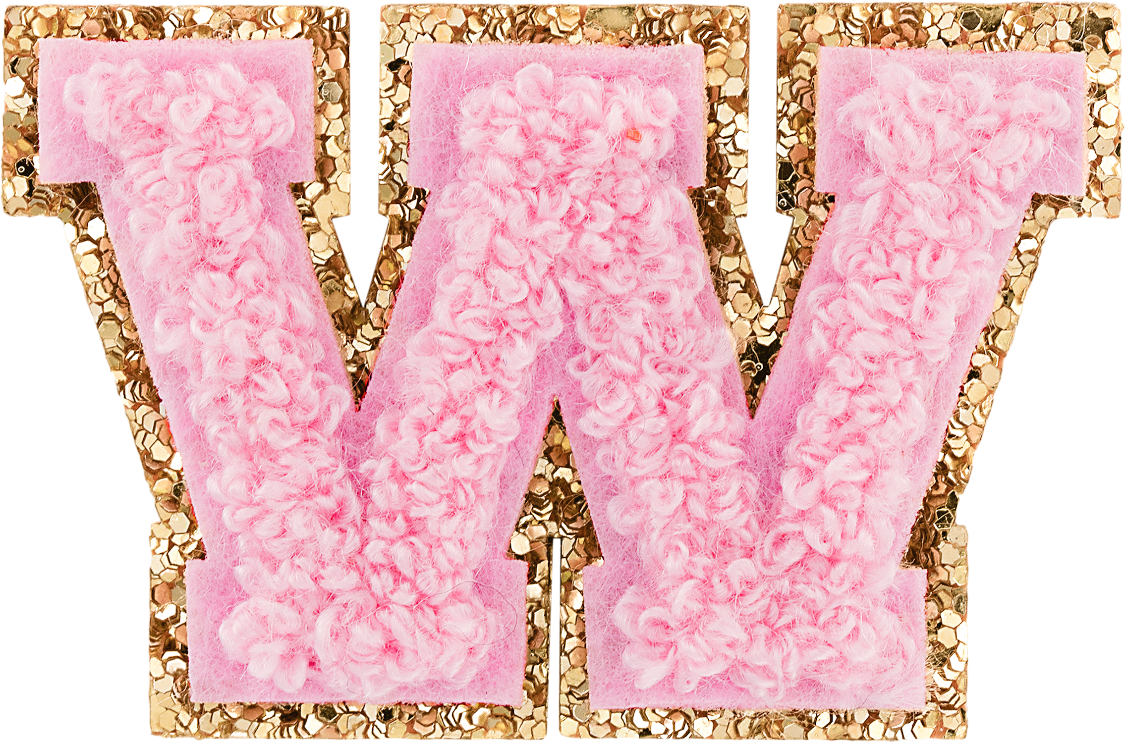 Flamingo Mini Glitter Varsity Letter Patch