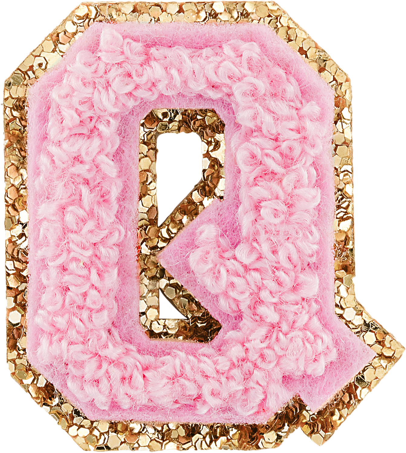 Flamingo Mini Glitter Varsity Letter Patch